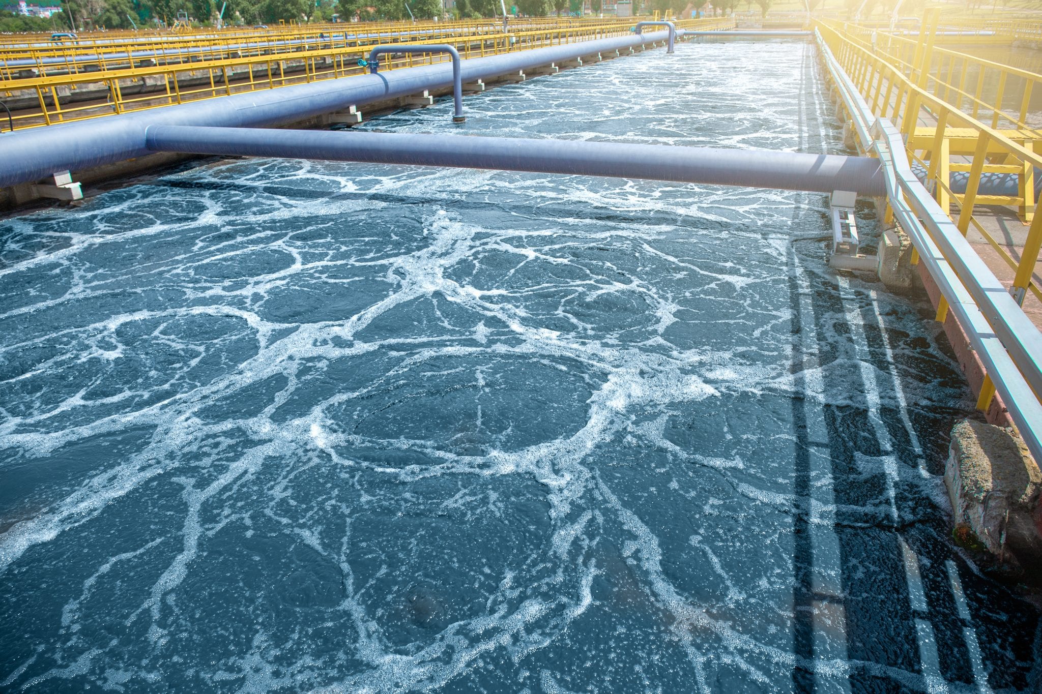Tank Or Reservoir For Biological Purification And Cleaning Tank or reservoir for biological purification and cleaning of dirty sewage water by active sludge. Modern technologies in wastewater treatment plant, toned