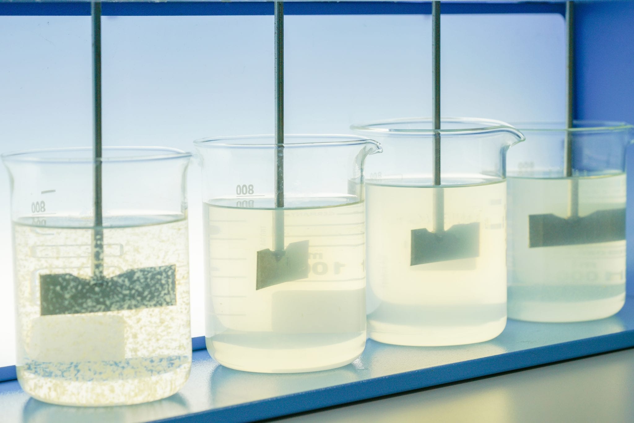 Coagulation Test Coagulation test (Jar test) wastewater from industry plant, Water quality test